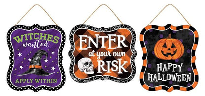 Halloween Embossed Sign 3 Styles