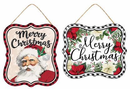 Vintage Merry Christmas Metal Sign 2 Styles