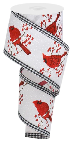 2.5 Inch Cardinal With Gingham Check Ribbon
