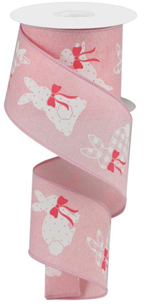 2.5 Inch Pink Patterned Bunnies Ribbon