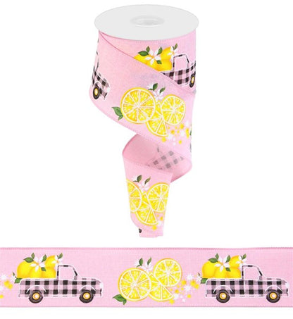 2.5 Inch Gingham Truck With Lemons Ribbon