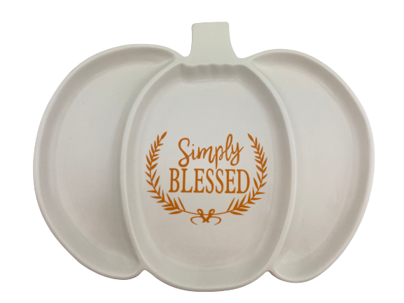 Simply Blessed Pumpkin Fall Tray Platter