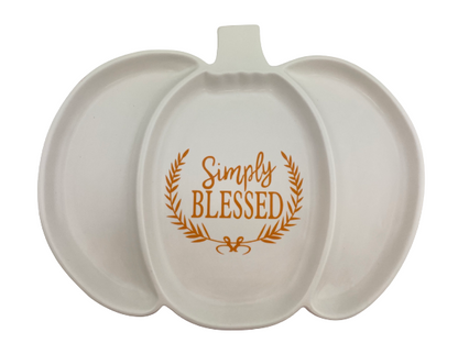 Simply Blessed Pumpkin Fall Tray Platter