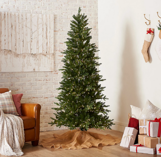 Santa's Best 6.5' Alberta Spruce WRGB Starry Light Tree- FEW LIGHTS DO NOT WORK