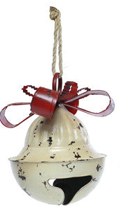 Small Hanging White Bell With Bow