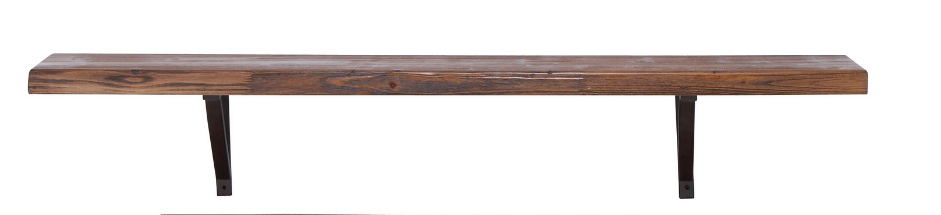 Large Wood Metal Wall Shelf