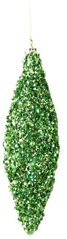 Glittered Green Finial Or Teardrop Ornament
