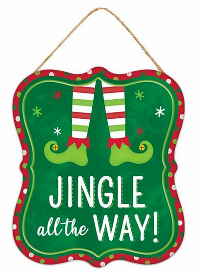 Bottoms Up Or Jingle All The Way  Christmas Sign 2 Styles