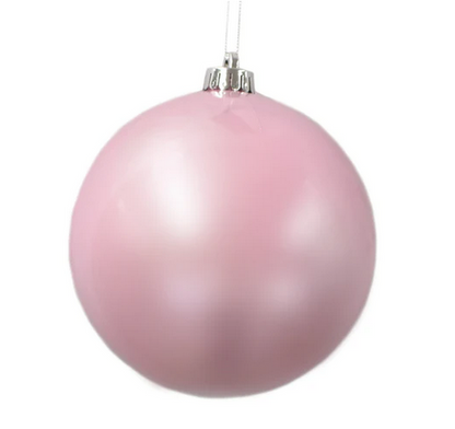 Pink 4 Inch Pearl Finish Ball Ornament