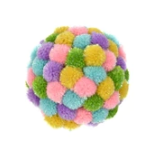 6 Inch Multicolored Pom Pom Ball Ornament