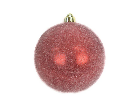 Red 6 Inch Sugar Frosted Ball Ornament