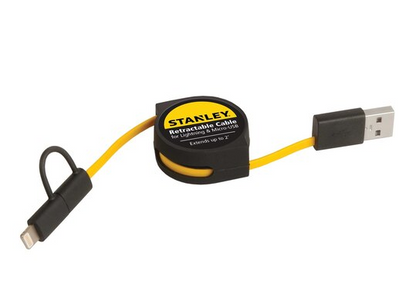 Stanley Retractable 2 In 1 Charging Cable Iphone/Android