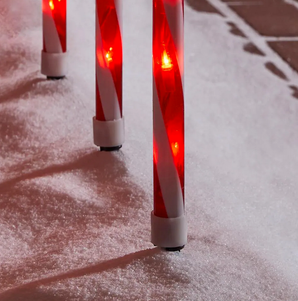 Home Accents Holiday 10 Inch Candy Cane Pathway Lights - 8 Pack