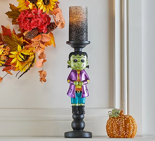 Hay & Harvest Frankenstein Candle Pillar With Decorative LED Candle