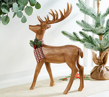 Home Reflections Resin Wood Finish Standing Reindeer