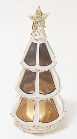 Kringle Express Illuminated Mirrored Resin Tabletop Tree  Champagne