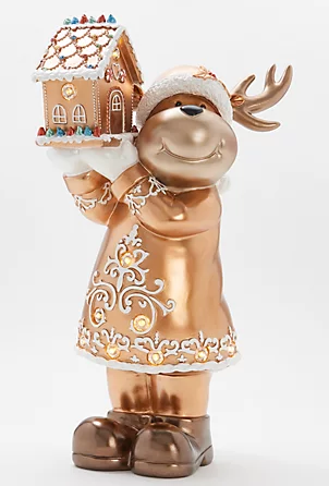 Kringle Express Lit Reindeer Gingerbread