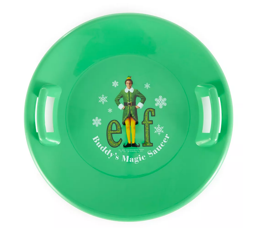 Buddy The Elf Slippery Racer Plastic Downhill Sauce Disc Snow Sled With Handles