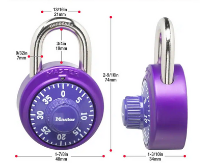 Master Lock Combination Lock 2 Pack - Purple