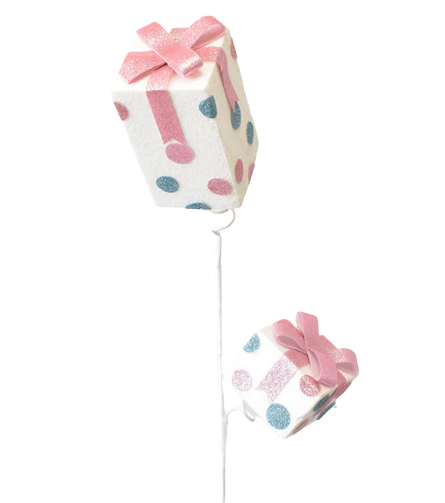 Glittered Polka Dot Package Spray  Pink White And Blue