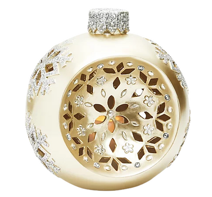 Kringle Express Pearl Concave Ornament Luminary With Snowflake