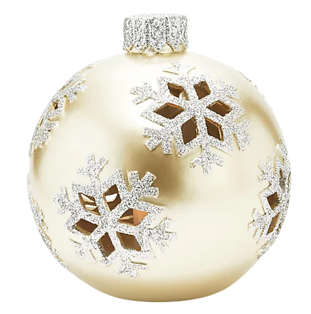 Kringle Express Pearl Concave Ornament Luminary With Snowflake