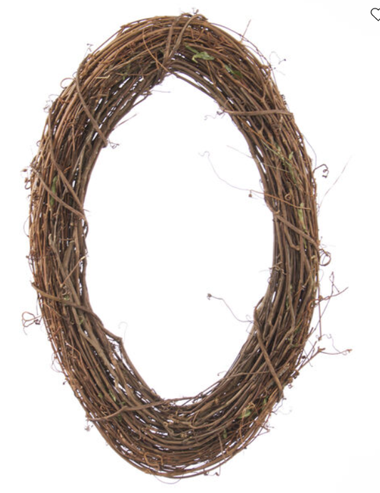 24 Inch Grapevine Oval Wreath