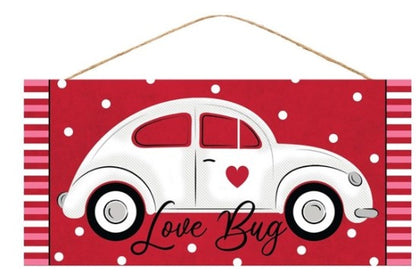 Love Bug Car Wooden Sign