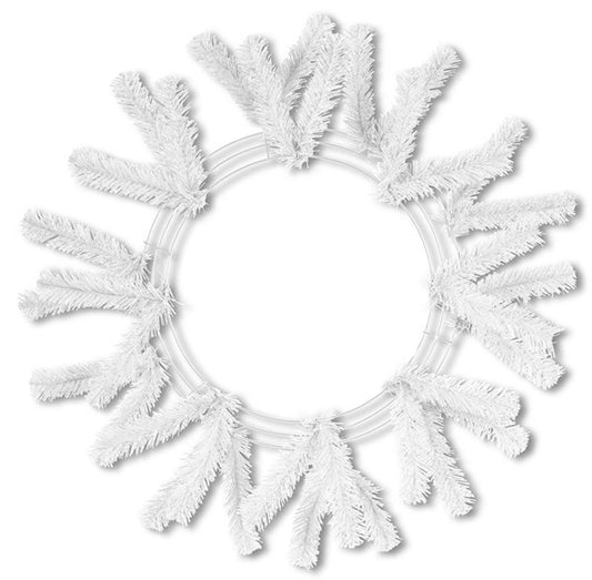 15 Inch Wired, 25 Inch Oad White Work Wreath