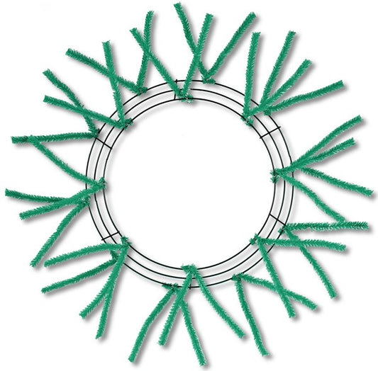 15 Inch Wired, 25 Inch Oad Emerald Pencil Work Wreath