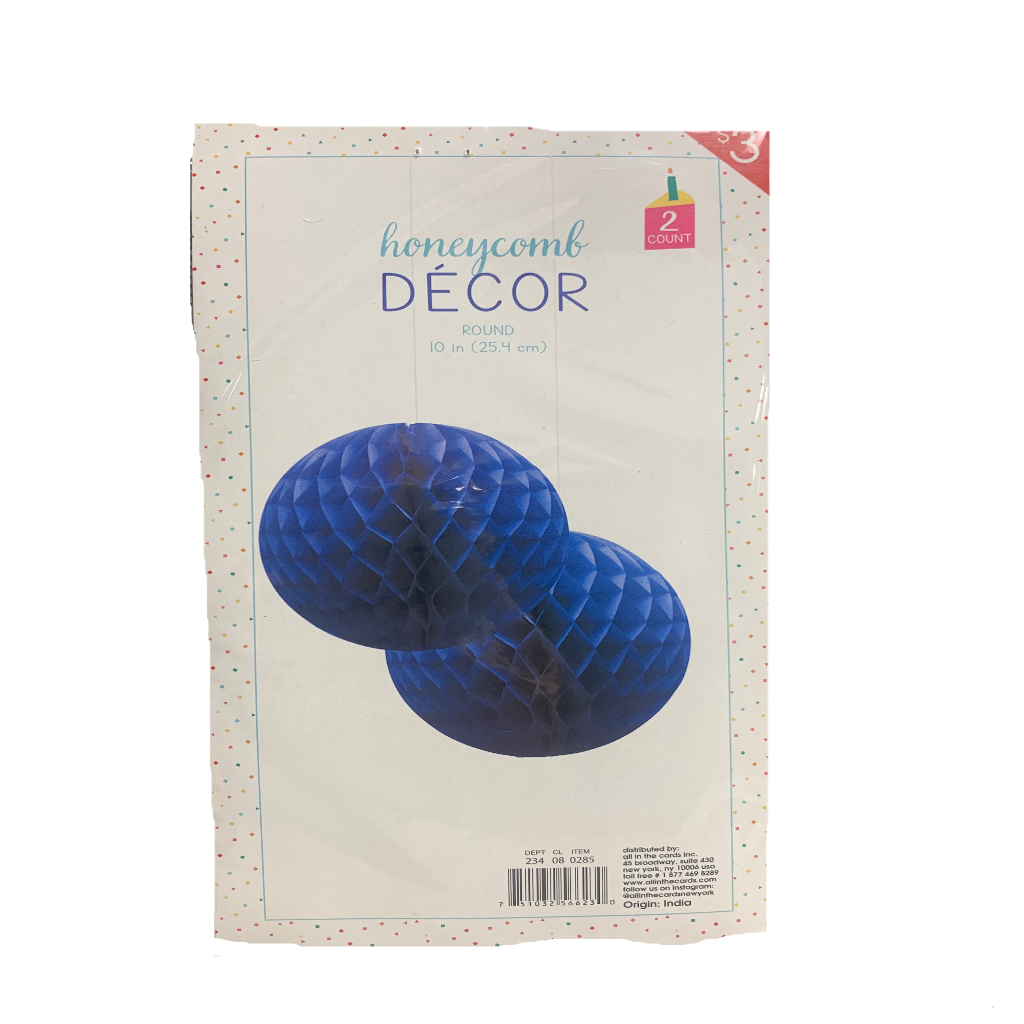 Royal Blue Honeycomb Decor-10 in.