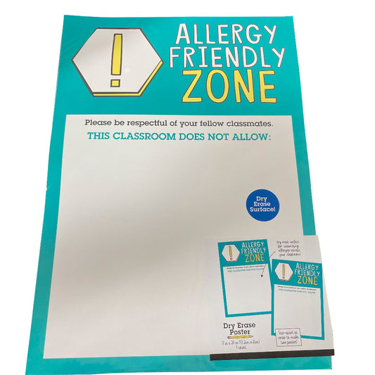 Allergy Friendly Zone Dry Erase Poster