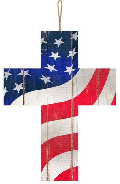 13.75 Inch American Flag Cross