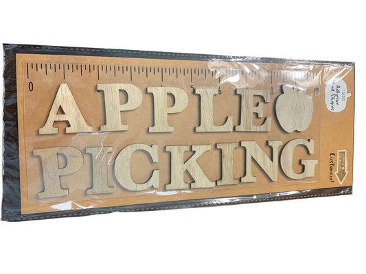 Adhesive Wood Shapes Apple Picking