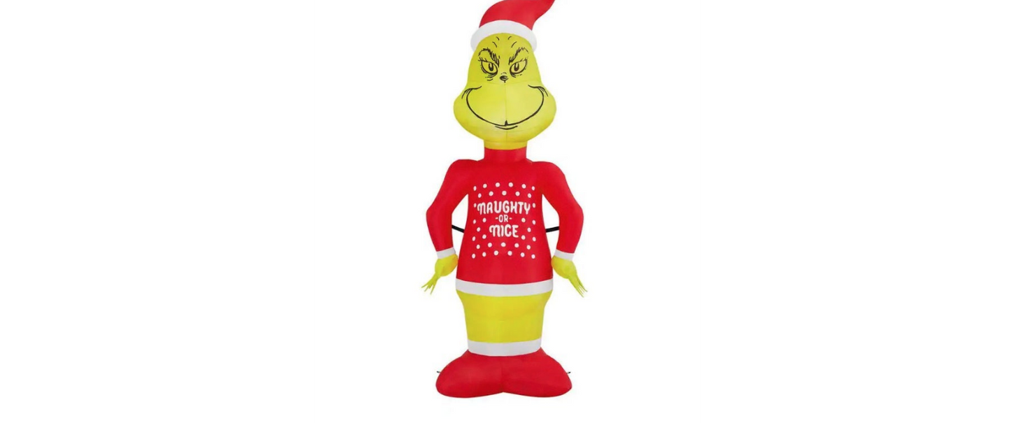 4 Foot The Grinch Inflatable Naughty Or Nice  Open Box