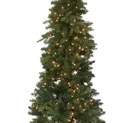 7 Foot Slim Green Downswept Decorator Tree- Clear Lights