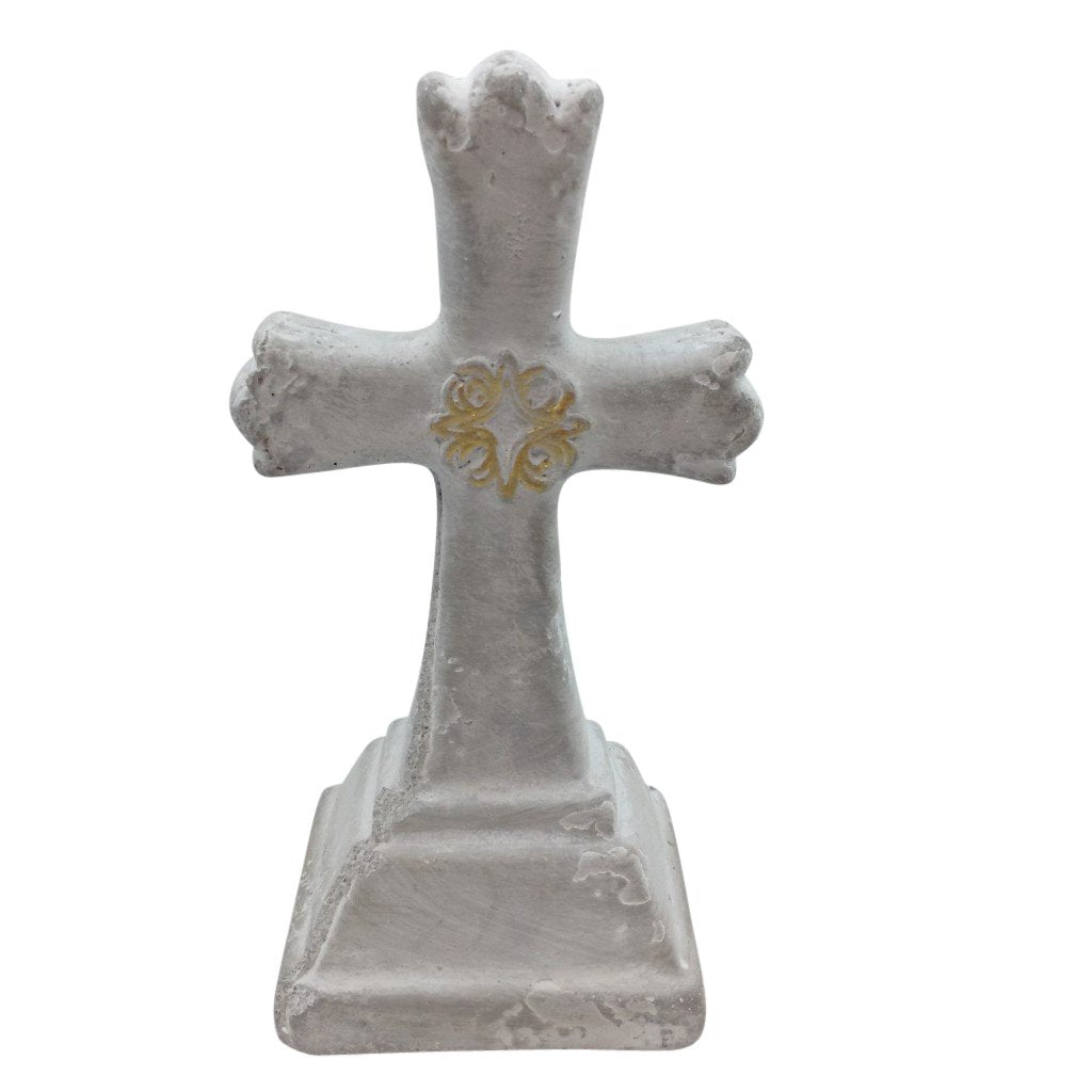 Croix Decor Gray White Gold