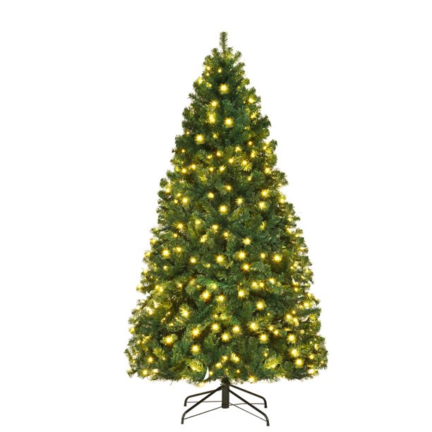 Costway 7 Foot Pre-Lit Christmas Tree With 300 LED Lights