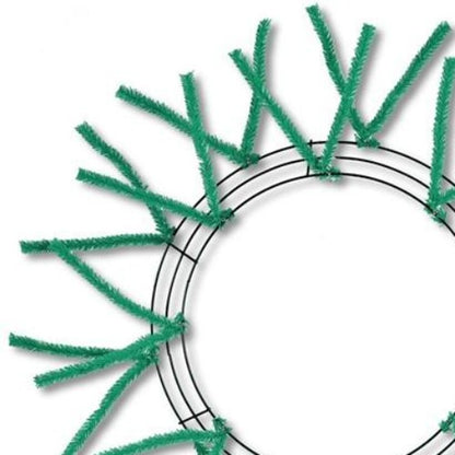 15 Inch Wired, 25 Inch Oad Emerald Pencil Work Wreath