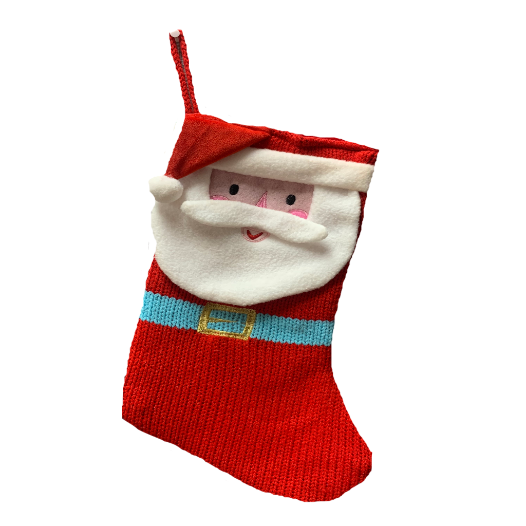 Red Stitched Santa Clause Design Stocking