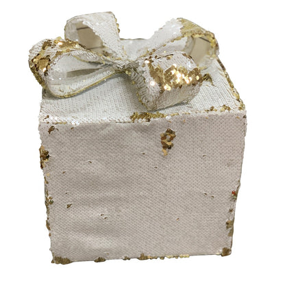 Gift Box Sequins 3 Piece Set White And Gold