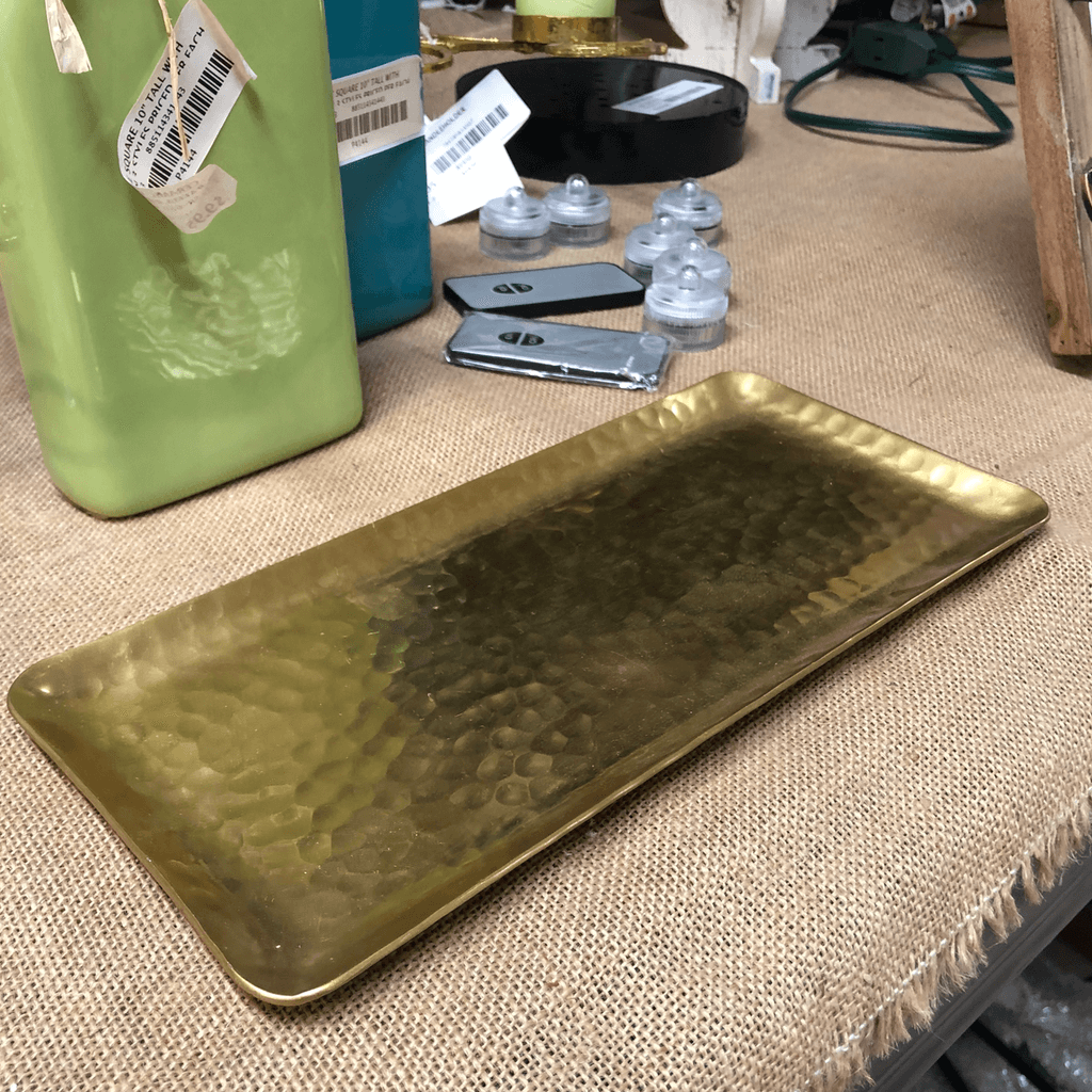 Gilded Rectangle Gold Hammered Plate