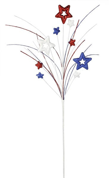 Glittered Open Star Spray