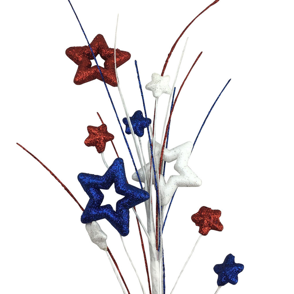 Glittered Open Star Spray