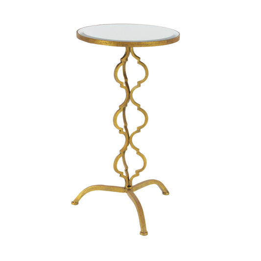 30 Inch Gold Metal Accent Table