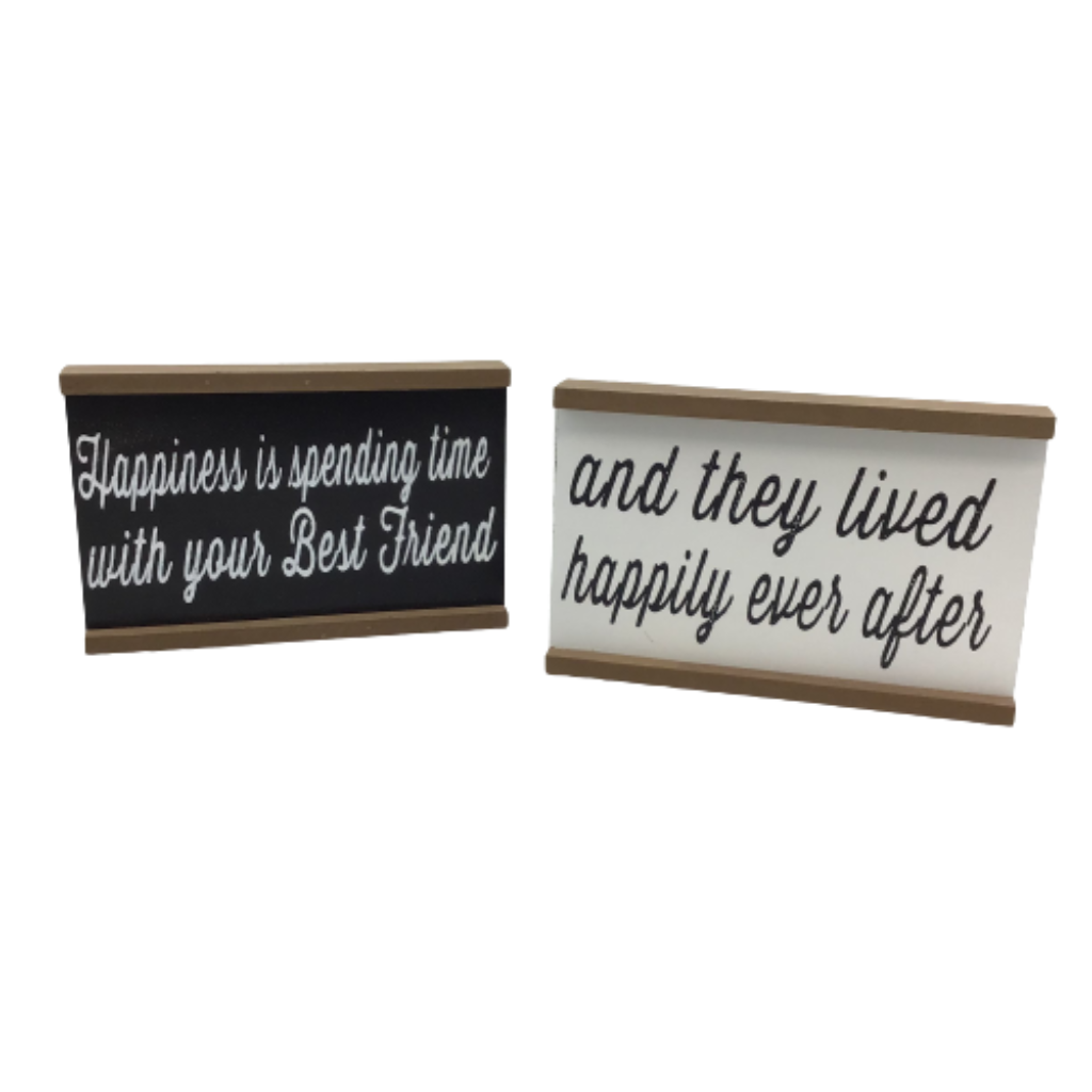 8"x5" Happiness Sitting Wood Signs