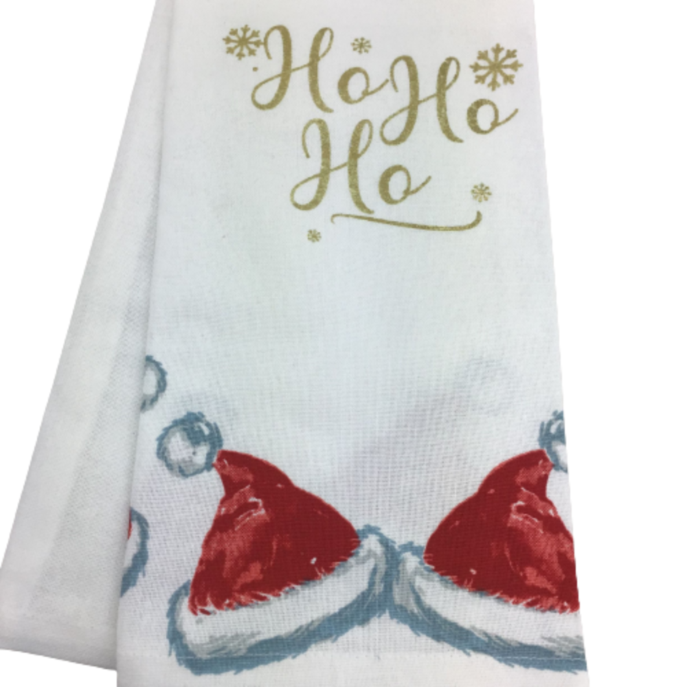 Ho Ho Ho Santa Hat Hand Towel