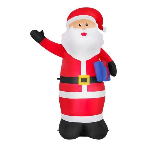 Home Accents Holiday 6.5 Foot LED Santa With Present Inflatable - Open Box