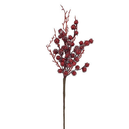Iced Berry and Glitter Twig Spray 19 Inch