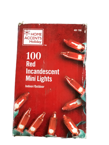 Home Accents Holiday 100 Red Incandescent Mini Lights